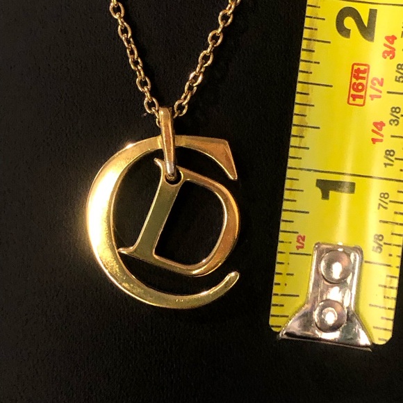 DIOR Oversized CD Monogram Gold Plated Pendant on 22” GP Necklace in DIOR BOX - Picture 9 of 13
